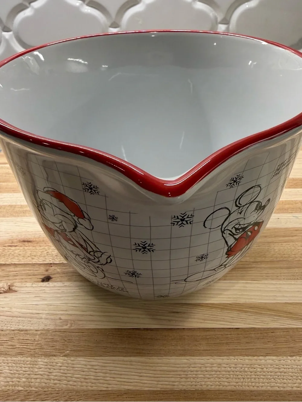 Disney Zrike Christmas Sketchbook Mickey Mouse Ceramic Batter Bowl